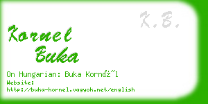 kornel buka business card